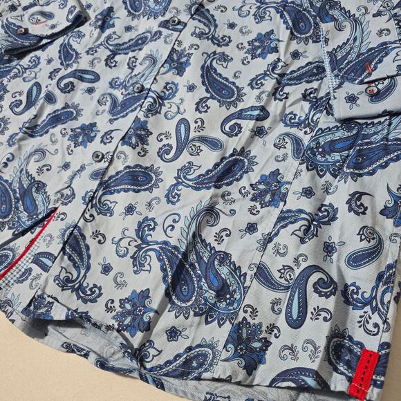 Jermyn & Bond Modern Fit Long Sleeve Button Down Paisley Shirt Men's Size XL - Picture 4 of 10